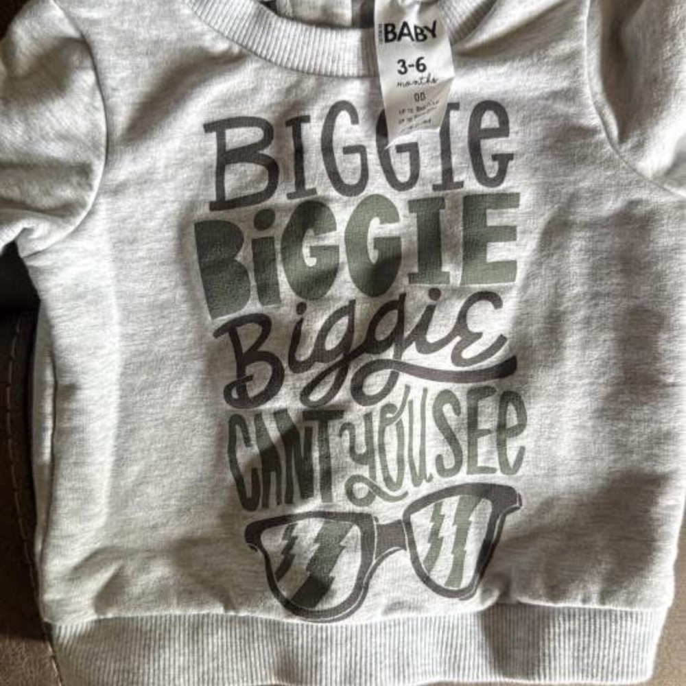 Gray Baby Sweatshirt with Graphic Print